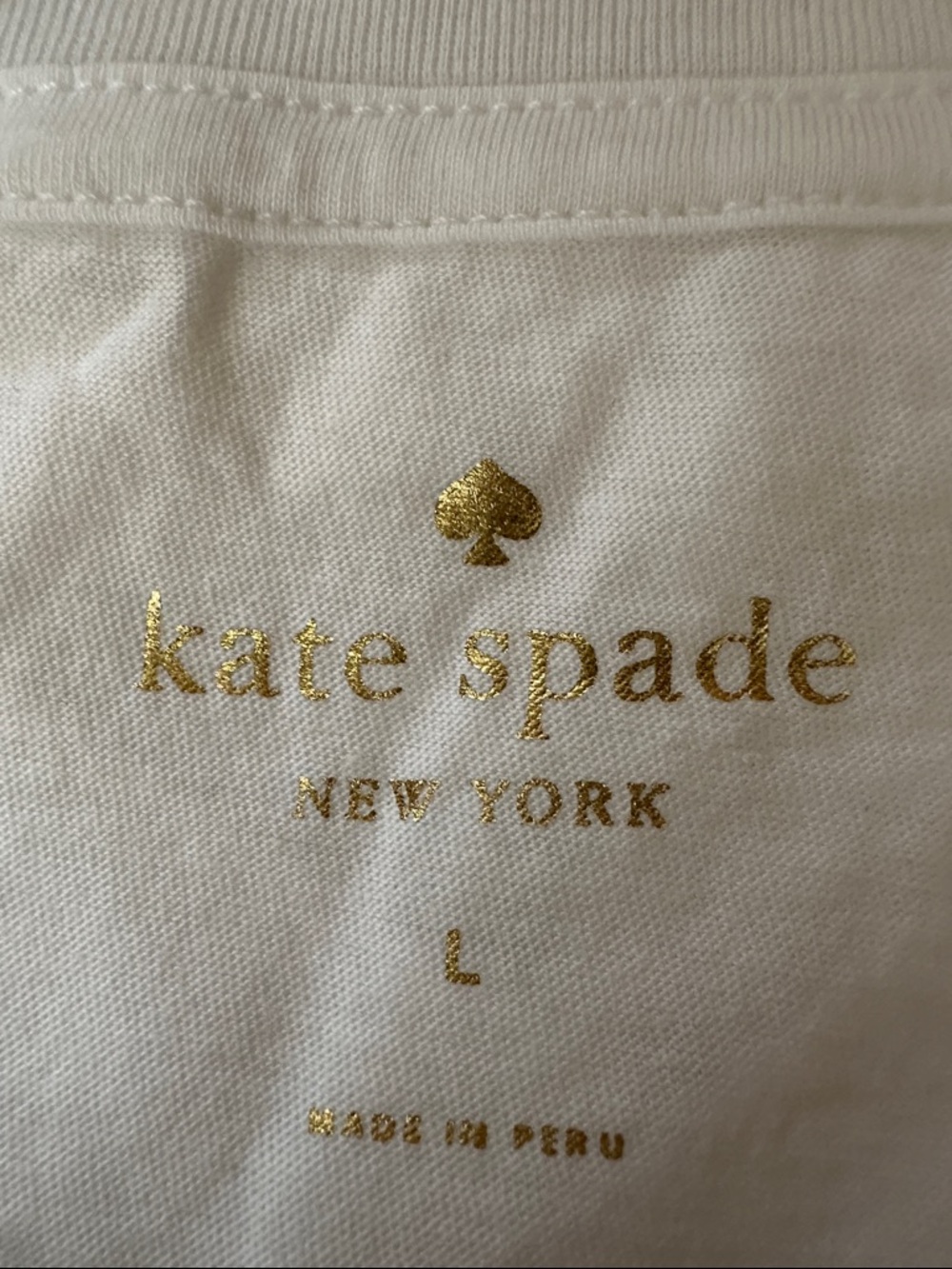 kate spade White Tee with Black Sequin Slogan - Picture 5 of 7